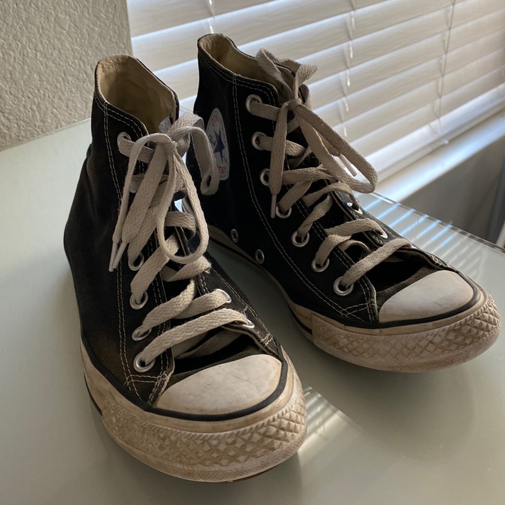 worn high-top converse